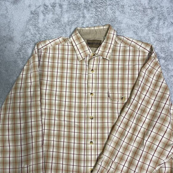 Magellan Long Sleeve XXL Button Down‎ Plaid Brown Outdoor Shirt - Picture 4 of 14